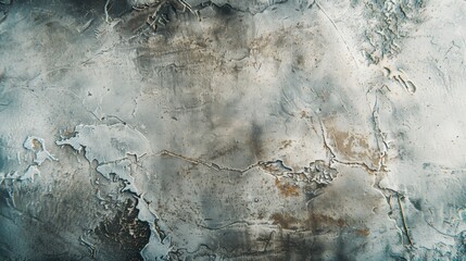 Aged textured surface with peeling paint and rusty spots. - obrazy, fototapety, plakaty