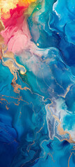 Obraz premium Texture color abstract background pattern art paint liquid blue effect. Abstract texture design pattern color background gold mineral luxury ink nature wallpaper creative rainbow stone water seamless