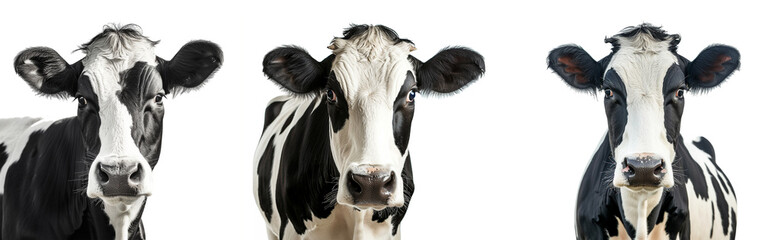 Black and white cow - obrazy, fototapety, plakaty