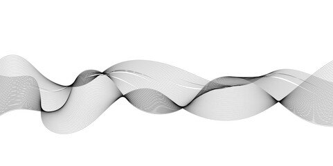 Abstract grey, white smooth element swoosh speed wave modern stream transparent background. Abstract wave line for banner, template, wallpaper background with wave design. Vector illustration