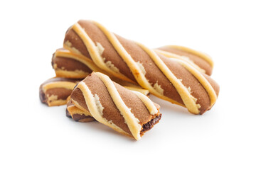 Classic Striped Cookies isolated on white background.
