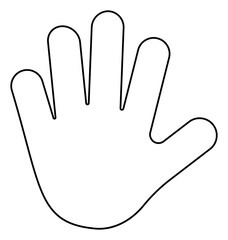 Drawn line of hand gesture on white background, perfect for a logo or symbol, warning sign stop