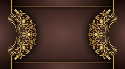 brown background with gold mandala ornaments