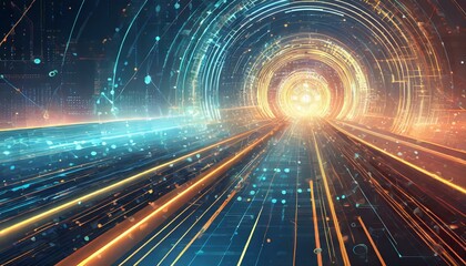 Abstract background technology Fast Tracks: Exploring High-Speed Global Data Transfer and Ultra-Fast Broadband Connectivity"