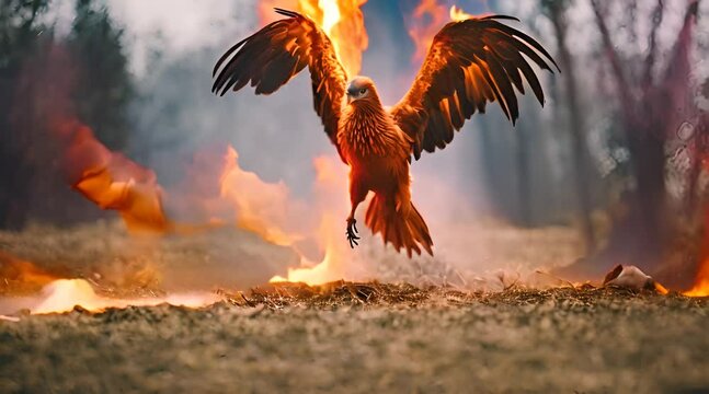 mythological bird fiery phoenix