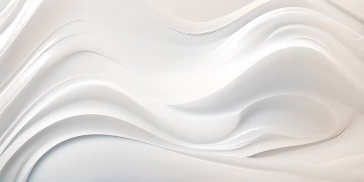 Milk or whip cream like slick glossy white abstract background. 4K Video