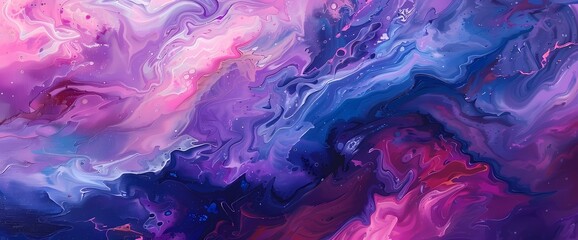 Swirls of cobalt and magenta create a dynamic abstract display, capturing the essence of vibrant energy.