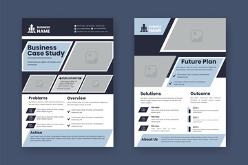 Case Study Layout Flyer. Minimalist Business Report with Simple Design. 
