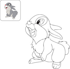 Grey Rabbit Coloring For kids