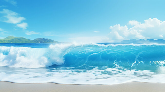 waves on the beach  high definition(hd) photographic creative image