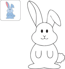 Rabbit Coloring Vector