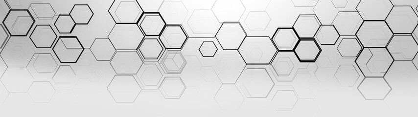 Abstract Hexagon Wallpaper in Black and White