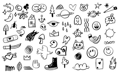 Hand drawn abstract doodles. Vector illustration. - 779783425