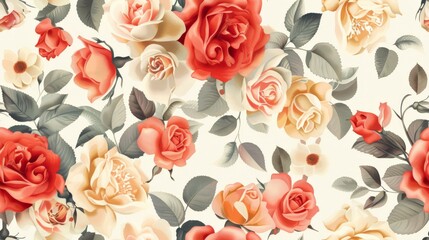 images of Vintage Florals arranged in a seamless pattern