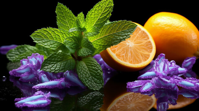 lemon and mint  high definition(hd) photographic creative image