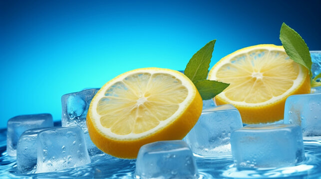 lemon and ice  high definition(hd) photographic creative image