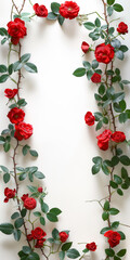 Rosen Hecke, rot, weißer Hintergrund
