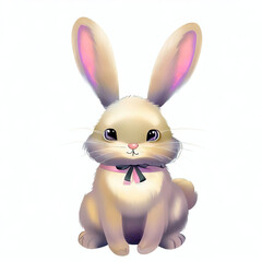 Fototapeta premium furry forest animal with beautiful colors and white background. with Generative AI technology 