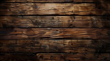 Horizontal wooden planks with rich textures and dark brown color