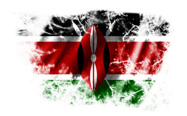 White background with torn Kenya flag