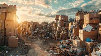 Huge pile of paper waste, recycled paper or recycling concept