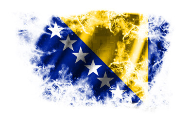 White background with torn flag of Bosnia