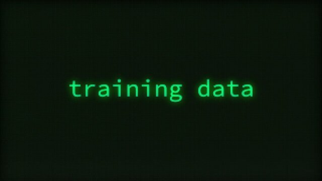 Training Data, Typing Text, Retro Computer Screen