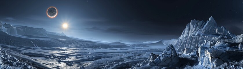 Journey across Ganymedes icy surface and explore the celestial sky in a virtual odyssey
