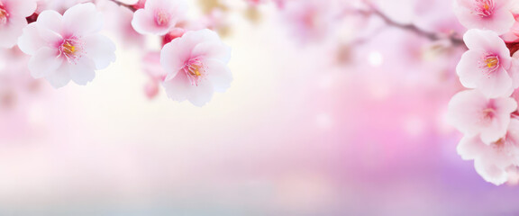 Naklejka premium spring flower blossom blur bokeh colour gradient background