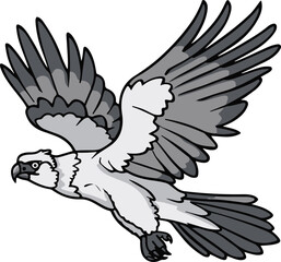 A simple flat illustration of a Harpy Eagle, Panama's national bird