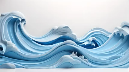 Deurstickers grey color 3d sea wave water landscape background wallpaper © Ivanda