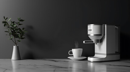 Coffee maker, wallpaper, an alternative way to produce refreshing beverages throughout the day - obrazy, fototapety, plakaty