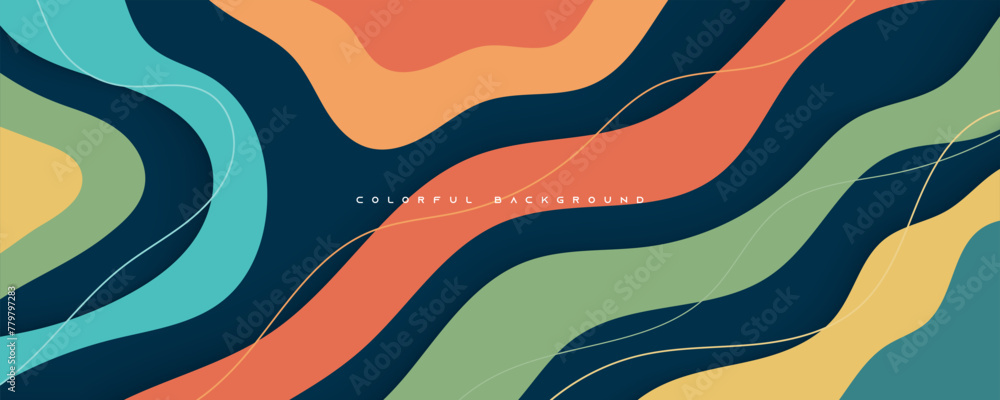 Poster abstract colorful shape background dynamic concept design vector