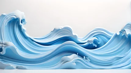 Foto op Canvas white color 3d sea wave water landscape background wallpaper © Ivanda