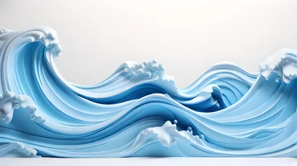 Deurstickers white color 3d sea wave water landscape background wallpaper © Ivanda