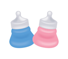 gender reveal milk bottles