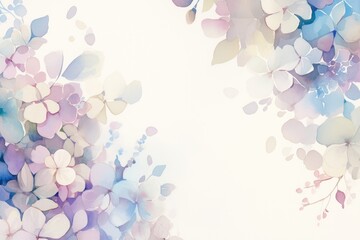 Dreamy Hydrangea Painting with Copy Space