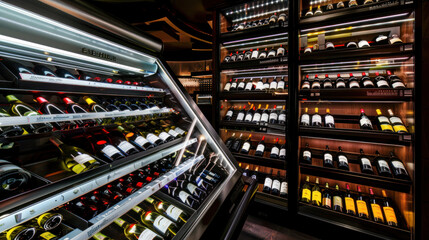 Interior of classic enoteca with great wine assortment