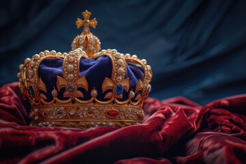 Royal Sovereignty: British Crown with Copy Space