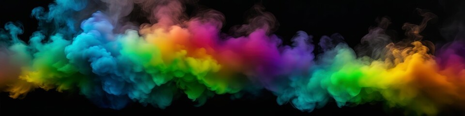 Abstract illustration of colored smoke. Background for banner design, poster, website header, place for text.	