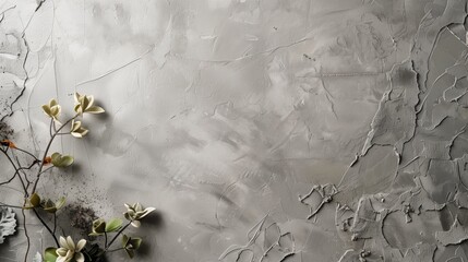 Elegant magnolia flowers on a textured gray concrete background