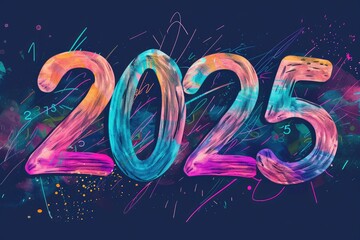 Elegant '2025' Lettering for Celebrations