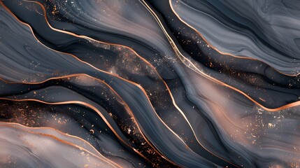 Slate gray and rose gold intertwine, crafting a modern and sophisticated abstract background with a...