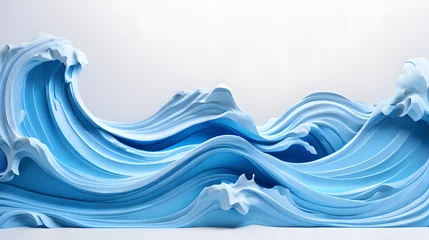 Foto op Canvas dark blue color 3d sea wave water landscape background wallpaper © Ivanda