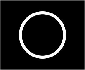 Circle Shape Outline White Stroke Circle Shape Symbol Vector Illustration With Black Background