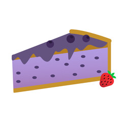 cake with blueberries, food illustration, eps