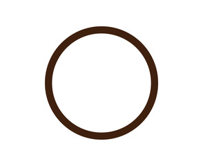 Circle Shape Outline Brown Stroke Circle Shape Symbol Vector Illustration