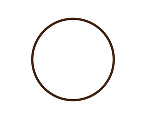 Circle Shape Outline Brown Stroke Circle Symbol Vector Illustration