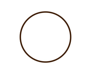 Circle Shape Outline Brown Stroke Circle Symbol Vector Illustration