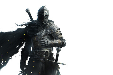 Naklejka premium Knight Armor with Fiery Sparks